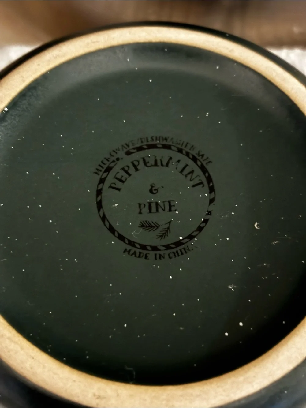 Peppermint and Pines dark green Joy to the World Mug